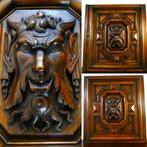 2 Deurpanelen met God Pan / Sater gezicht Griekse mythologie, Ophalen of Verzenden