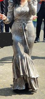 Grijze Elegante Jurk met Riem maat 36-38, Ophalen of Verzenden, Maat 36 (S), Grijs, Gedragen