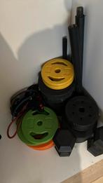Gewichten gevarieerd van 1.25kg per schijf tot 5kg, Sport en Fitness, Fitnessmaterialen, Ophalen, Zo goed als nieuw, Dumbbell