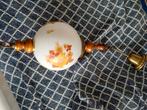 Hanglamp. Hout messing glas, Ophalen of Verzenden