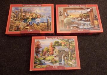 3 Castorland legpuzzels 2 met  1000 stukken en een met 500.. beschikbaar voor biedingen