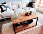 BIEDEN! Prachtige salontafel met mooi mangohout., Huis en Inrichting, Tafels | Sidetables, Ophalen, Stoer, robuust, industrieel