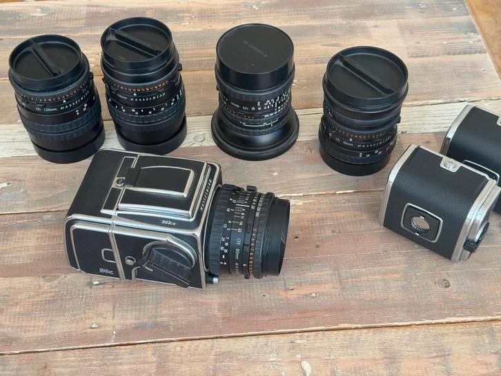 Hasselblad 503CW set + CFV-50c digitale back. CFi/CFE lenzen, Audio, Tv en Foto, Fotografie | Professionele apparatuur, Gebruikt
