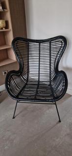 Rotan fauteuil - gebruikt, goede staat, Ophalen, Gebruikt, Zwart, Metaal