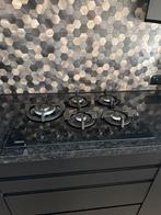 Mooie gas op glas kookplaat 5 pits 56 x 49 ( breed 74cm)., Ophalen, Zo goed als nieuw, Inbouw, Gas
