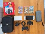Nintendo switch OLED, Met games, Met 2 controllers, Zo goed als nieuw, Switch OLED
