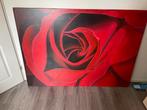 Schilderij 163x 118 cm rode roos, Antiek en Kunst, Ophalen