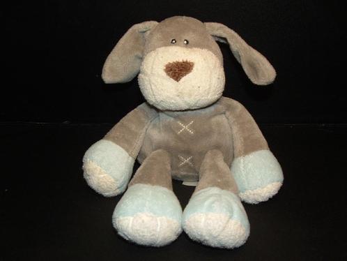 EVORA KRUIDVAT HOND PLAYING KIDS VELOURS GRIJS MET WIT SNUIT, Kinderen en Baby's, Speelgoed | Knuffels en Pluche, Nieuw, Hond