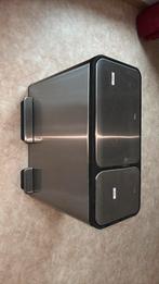 3 vaks prullenbak zilver merk EKO, Ophalen, Met pedaal, 40 liter of meer, Zo goed als nieuw