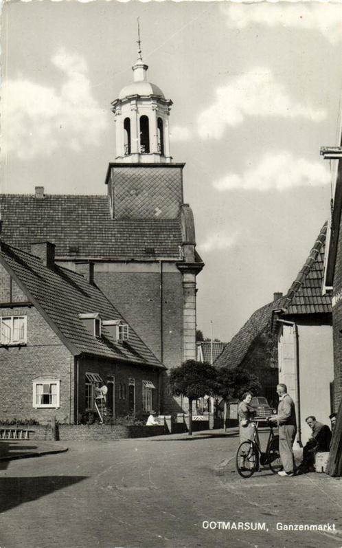 Ootmarsum, Ganzenmarkt - gelopen, Verzamelen, Ansichtkaarten | Nederland, Gelopen, Overijssel, 1920 tot 1940, Ophalen of Verzenden