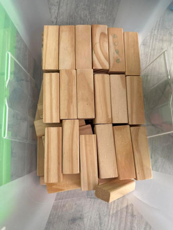 Houten Speelblokjes, Kinderen en Baby's, Speelgoed | Bouwstenen, Gebruikt, Overige merken, Ophalen of Verzenden
