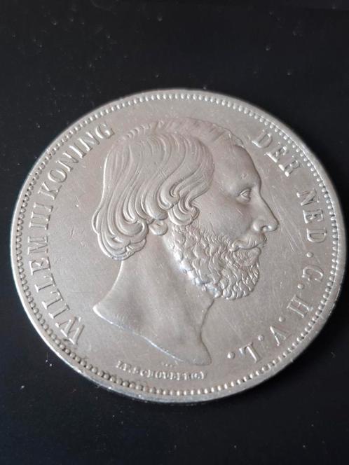 2 1/2 Gulden (Rijksdaalder) 1861 variant d. Zeldzaam., Postzegels en Munten, Munten | Nederland, Losse munt, 2½ gulden, Koning Willem III