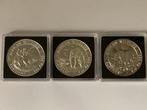 3 zilveren somalische olifanten 2009,2010,2011, Postzegels en Munten, Ophalen of Verzenden, Koningin Beatrix, Euro's