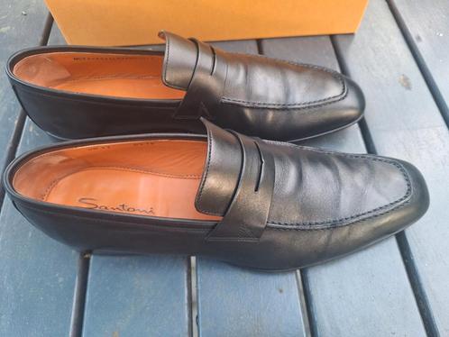 Santoni Loafers maat 11 / maat 45, Kleding | Heren, Schoenen, Zo goed als nieuw, Loafers, Zwart, Ophalen of Verzenden