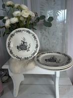 Gien 4xnieuwe ontbijt bordjes vogels 22 cm zwart wit, Ophalen, Blond Amsterdam, Nieuw, Bord(en)