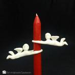 Vintage kaarsknuffelende engeltjes porselein, -, -, Ophalen of Verzenden, Zo goed als nieuw