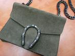 Leder handtasje schoudertasje Giuliano mosgroen hoefijzer, Sieraden, Tassen en Uiterlijk, Tassen | Damestassen, Ophalen of Verzenden