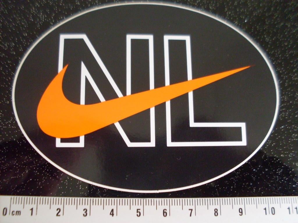 sticker NL nederland nike logo oranje, Verzamelen, Stickers, Verzenden, Zo goed als nieuw, Merk