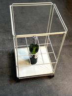 Vintage verrijdbaar tafeltje Isocele Max Sauze, Minder dan 55 cm, Gebruikt, Metaal of Aluminium, Rechthoekig