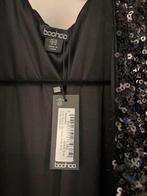 Boohoo Pailletten Wikkeljurk Maat 50, Verzenden, Nieuw, Zwart, Jurk