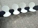 4x witte vlinderstoelen stapelstoelen Makro Diego, Ophalen, Zo goed als nieuw, Wit