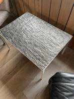 VTG Baubaus Sidetable met Stalen Frame & Leistenen Blad 60s, Ophalen, Gebruikt, 50 tot 100 cm, Bauhaus, Brutalist, Modernist, Mid-Century