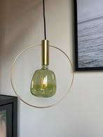 Gouden Lamp met Groene Peer -sfeer diameter ring 30cm, Huis en Inrichting, Lampen | Hanglampen, Ophalen of Verzenden, Zo goed als nieuw