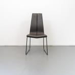 ACTIE!! 3x Montis Ivy Eetkamerstoelen Bruin Leder - Zwart, Ophalen of Verzenden, Zo goed als nieuw, Leer, Vier