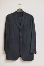 KITON Schitterend blauw krijtstreep pak 52/54 zgan W.pr€6000, Maat 52/54 (L), Zo goed als nieuw, Kiton, Verzenden
