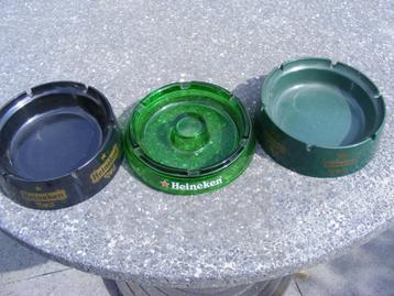 Heineken asbakken twee stuks kunststof een stuks glas beschikbaar voor biedingen