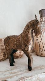 Paardje hout koper uit India, Antiek en Kunst, Ophalen of Verzenden