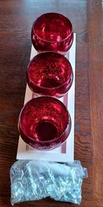 Plateau glazen decosteentjes, Ophalen of Verzenden, Zo goed als nieuw, Rond, Glas