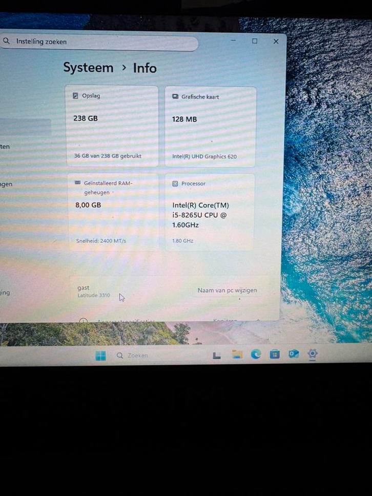 Dell latitude 3310laptop, Computers en Software, Desktop Pc's, Zo goed als nieuw, Minder dan 2 Ghz, 8 GB, Ophalen of Verzenden