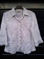 Wit/grijs blouse met stiksel, maat 38 dames, Ophalen of Verzenden, Zo goed als nieuw, Maat 38/40 (M), Wit