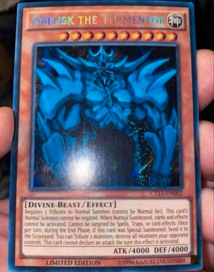 Yu-Gi-Oh! Obelisk the Tormentor CT13 Tin Promo !, Hobby en Vrije tijd, Verzamelkaartspellen | Yu-gi-Oh!, Zo goed als nieuw, Losse kaart