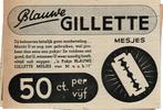 Blauwe GILLETTE MESJES 50 ct.per vijf 1941, Verzenden, Zo goed als nieuw, Gebruiksvoorwerp