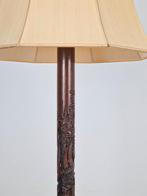 Vintage oosters gesneden mahonie vloerlamp art deco 1930, Art deco oosters, N, Ophalen of Verzenden, N