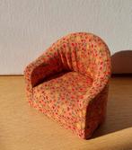 Poppenhuis fauteuil bloem vintage Bodo Hennig haren 60 70, Verzamelen, Poppenhuizen en Toebehoren, Ophalen of Verzenden, Zo goed als nieuw