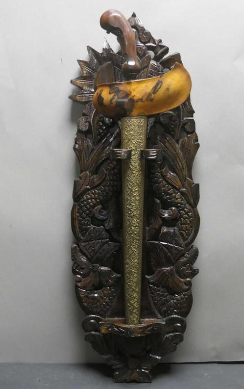 Keris houder BLAWONG NAGA met logo Kraton BLX8 Java draken, Antiek en Kunst, Kunst | Niet-Westerse kunst, Ophalen of Verzenden