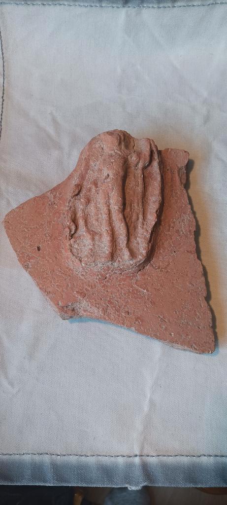 een scherf van een grote amphoor met aplique  Neptunus?, Antiek en Kunst, Kunst | Overige Kunst, Ophalen of Verzenden