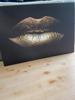 Golden lips canvas schilderij, Schilderij, Ophalen of Verzenden