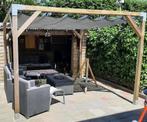 Schaduwdoek 3x3m harmonica incl. staalkabels, katrollen etc., Ophalen, Gebruikt