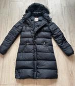 Donkerblauwe moncler jas, Ophalen of Verzenden, Gedragen, Maat 38/40 (M), Blauw