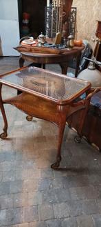 Mooie serveertray met webbing en glas, Ophalen of Verzenden