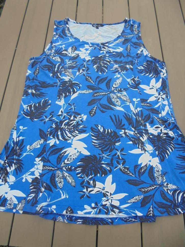 Blauw zwart shirt, Kleding | Dames, T-shirts, Zo goed als nieuw, Maat 42/44 (L), Blauw, Zonder mouw, Ophalen of Verzenden