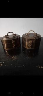 Vintage set van twee messing doosjes, kistjes, Ophalen of Verzenden, Gebruikt