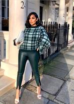 Zara Lederlook Legging - Donkergroen - XS, Zara, Ophalen of Verzenden, Zo goed als nieuw, Maat 34 (XS) of kleiner