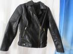 zwarte leather look aviator jas mt 38 Studio F, Maat 38/40 (M), Studio F, Zwart, Ophalen of Verzenden