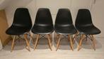 4 Zwarte Virta Eames Look-a-Like Kuip Stoelen, Huis en Inrichting, Stoelen, Gebruikt, Zwart, Vier, Eames