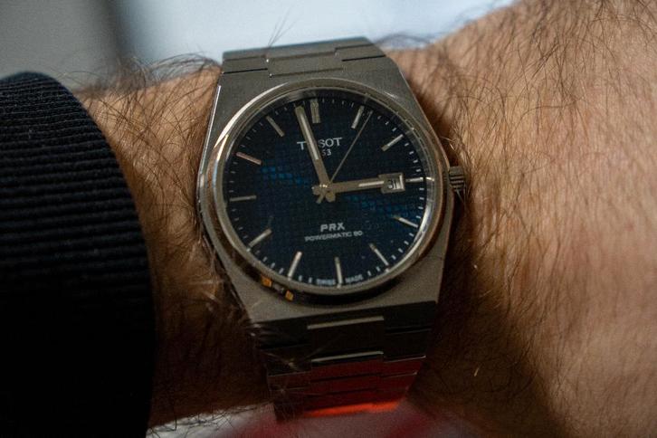 Tissot PRX 40MM, Sieraden, Tassen en Uiterlijk, Horloges | Heren, Gebruikt, Polshorloge, Overige merken, Staal, Staal, Ophalen of Verzenden